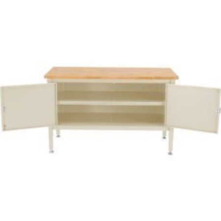 GLOBAL EQUIPMENT 60 x 30 Security Cabinet Bench - Maple Square Edge 253950TN